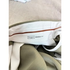 Haggar Mens Pleated Dress Pants Olive Green Cuffed Trousers 38×29 WPL 386