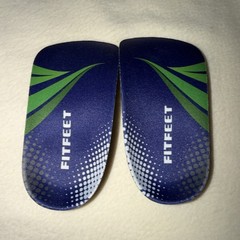 FitFeet Orthotic Inserts 3/4 Length, High Arch Support Foot Insoles Blue Large