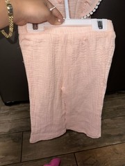 Rachael Zoe Girls Pink 2-Piece Outfit Set Sleeveless Ruffle Top & Pants 18M