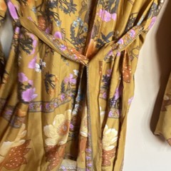 Bellanblue Women’s Floral Rayon Woven Kimono Robe V-Neck Long Sleeve M