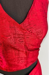 Thailand red wrap set, adjustable tie on the back & wraps around as pants/skirt.