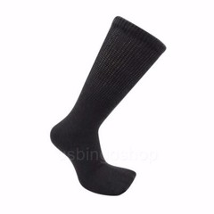 3 Pairs Black Men Loose Fit Top Circulatory Diabetic Crew Socks Cotton 10-13