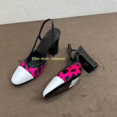 Spring Summer 2026 Genuine Leather Spliced Leopard Single Shoes Multi-Style35-43