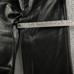 12th Tribe Womens Pants Black Size XL High Rise Wide Leg Faux Leather Cotton