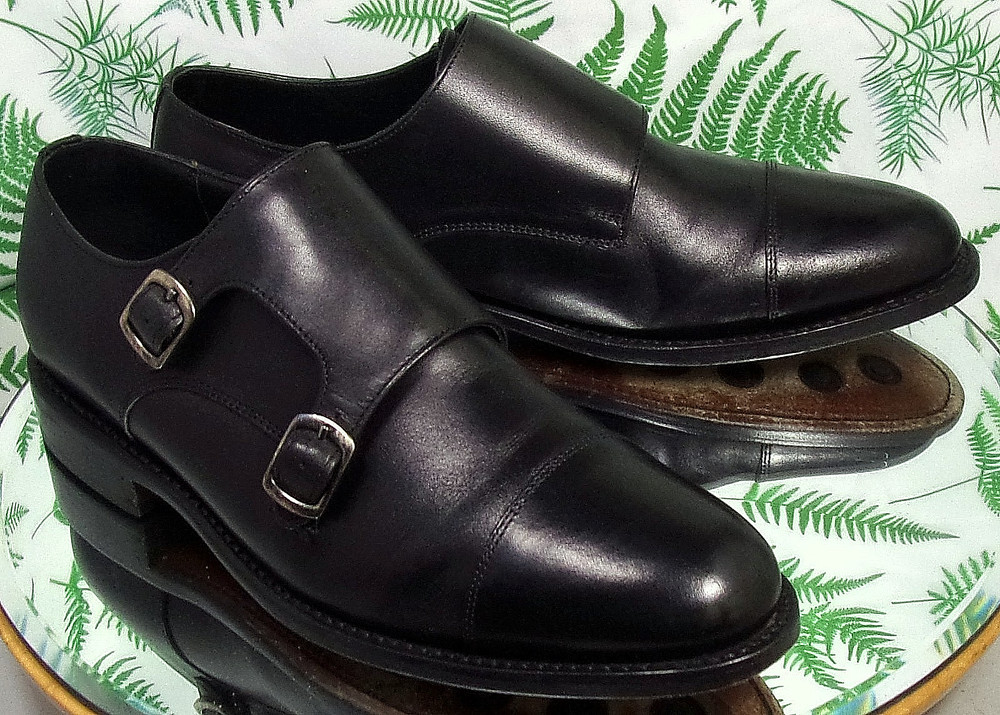 THURSDAY BOOT CO SAINT BLACK LEATHER DOUBLE MONK STRAP DRESS SHOES MENS SZ 8.5