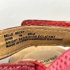 Earth Origins Belle Becky Sandals Womens Size 7 M Red Leather Slingback Shoes