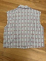 Women’s Patriotic Sleeveless Button Front Top No Size 4th of July Red White Blue