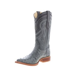 Los Altos Ostrich Boots XXX-Toe 950309 Mens Gray Wide Cowboy Western Boots