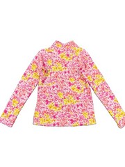 Ibkul Women’s Knit Fabric Jacket Size M Pink Yellow Splash Splatter Athletic