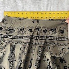 MSK A-line Skirt M Floral Flocked Velvet Satin Midi Whimsigoth Boho Gothic Black