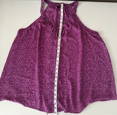 Torrid Size 1 Plus Purple White Polka Dot Sleeveless Button Front Rayon Blouse
