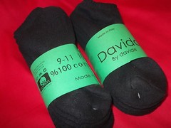 Davido women socks ankle low cut made in Italy 100%cotton 8 pairs black siz 9-11