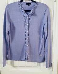 Brooks Brothers Silk & Cotton Blend Open Stitch Cardigan minimalist preppy