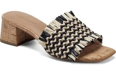 Aerosoles Raffia Braided Open-Toe Sandals With Cork Block Heel Size 5 NWOB