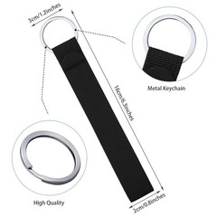 Hicarer 15 Pieces Wrist Keychain Lanyard Neoprene as the picture shown, Black