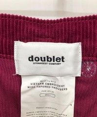 doublet VIETNAM EMBROIDERY WIDE TAPERED TROUSERS Red 20AW15PT