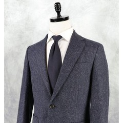 J.Crew Ludlow Blazer 38S Slim Blue Herringbone Tweed Wool Cotton Moon England