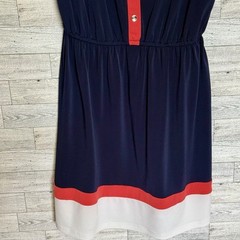 Sweet Storm Color Block Dress Womens Sz: Medium Navy, Salmon, White Gold Buttons