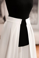 Classic Wedding Detachable Train White Ivory Satin Bridal Removable Overskirt