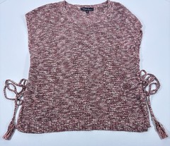 North River Outfitters Marled Knit Sweater Vest Tunic Tie Sides Women’s M