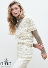 Aran Irish Crossover Wrap 100% Premium Merino Wool Cable Sweater Made in Ireland