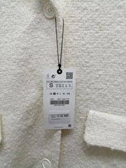ZARA Straight Wool Blend Coat With Tags WHT S Used
