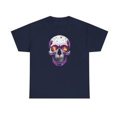 Cosmic Galaxy Skull T-Shirt PNG, Purple Space Skull Graphic Tee, Gothic