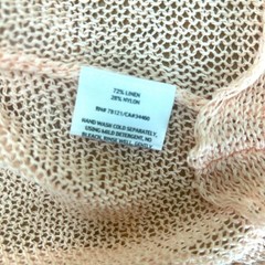 EILEEN FISHER Asymmetrical Hand-knit Linen blend Sleeveless Top XS Peach Perfect