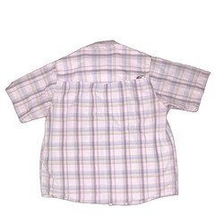 Billabong Men’s L Plaid Short Sleeve Button-Up Shirt White/Gray/Blue Pockets