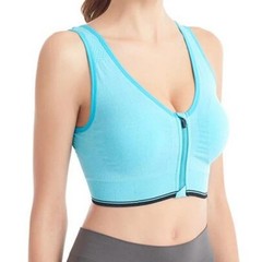 Sports Bra Women High Impact Running Yoga Workout Bra Zip Front Closure M/L/XL