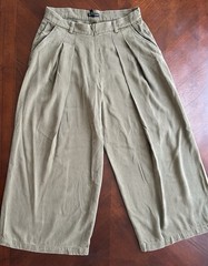 Eileen Fisher Olive Green Wide Leg Capris size 8