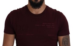 DOLCE & GABBANA T-Shirt Maroon Printed Short Sleeves Men Top IT42/US32/XXS $750