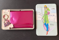 Relic Checkbook Clutch Wallet With Key Chain New In Tin Box But Has Dents