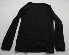 George Men’s Waffle Knit Thermal Long Sleeve Henley Shirt JK5 Black Small NWT