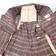 Banana Republic sport coat mens 38S Linen Madras Plaid Unstructured half lined