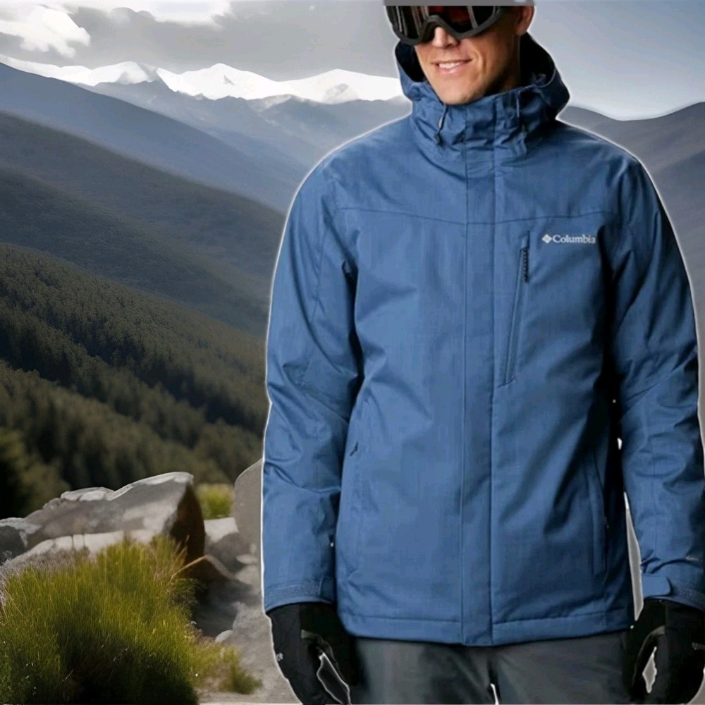 Mens Columbia Whirlibird 4 Omni Heat Vented Interchange Hooded Ski Jacket Sz XL