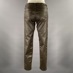 ADRIANO GOLDSCHMIED Size 32 Brown Faux Leather Cotton Blend Skinny Pants