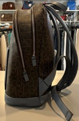 Calvin Klein Garnet Signature Monogram Brown + Blue Backpack