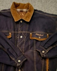 Vintage Rip Curl 90s Plaid Lined Trucker Jacket Blue Corduroy Collar Women’s M