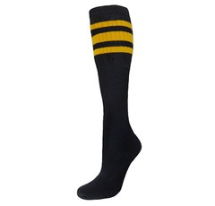 8 PAIRS BLACK STRIPED TUBE SOCKS FULL CUSHION OLD SCHOOL LONG SOCKS SIZE 10-15