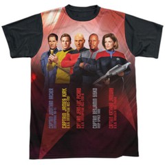 Star Trek Captains Adult Halloween Costume T Shirt (Black Back), S-3XL