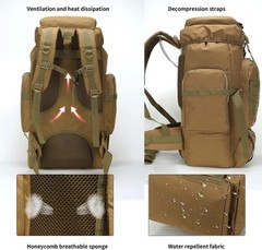 100L Large Tactical Military Backpack Waterproof Rucksack Hiking Laptop Backpack
