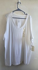 NWT St. John’s Bay Essential V-Neck Tank Top White 3X