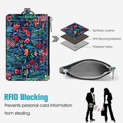 Fintie Zip ID Case Card Holder, Slim Coin Purse Wallet RFID Jungle Night