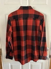 Carhartt Heavy Flannel Shirt Loose Fit Black & Red Buffalo Plaid Mens Size M