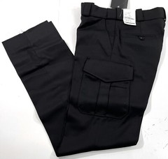 NEW MENS 33×36 BLAUER 8980T POLY RAYON TUNNEL WAIST CARGO PANTS BLACK UNHEMMED