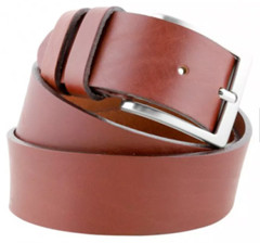 100% LEATHER BELT MADE IN ITALY-LIGHT BROWN CASUAL 4 CM/1.57 INCH FOR MEN