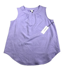 Liz Claiborne Women’s Blouse Sz Small Purple Sleeveless Keyhole Neck Floral NEW
