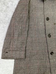 Warmth Worsted Twist Wool Check Overcoat Coat 38R