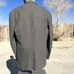 Zanetti Wool Men’s (44) hounds tooth made in Italy formal business suit blazer